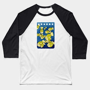 Flat, golden fish in a pack Baseball T-Shirt